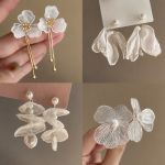 Elegant Floral & Pearl Statement Earrings Collection