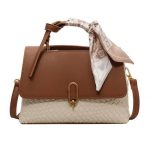 Luxury Woven Leather Top Handle Shoulder Bag - Image 4