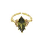 Olive Green Zircon Luxury Statement Earrings Set - Image 3