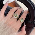 Olive Green Zircon Luxury Statement Earrings Set - Image 4