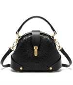 Elegant Croc-Embossed Top Handle Satchel Bag - Image 5