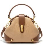 Elegant Croc-Embossed Top Handle Satchel Bag - Image 6