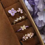 Purple Floral & Butterfly Adjustable Ring Set (4 Pcs) - Image 3