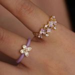 Purple Floral & Butterfly Adjustable Ring Set (4 Pcs) - Image 4