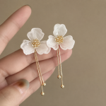 Elegant Floral & Pearl Statement Earrings Collection - Image 7