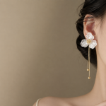 Elegant Floral & Pearl Statement Earrings Collection - Image 8