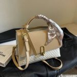 Luxury Woven Leather Top Handle Shoulder Bag - Image 3