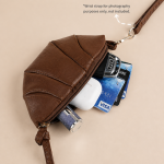 Premium PU Leather Mini Coin & Card Pouch with Wrist Strap - Image 2