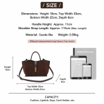 Suede Tote Bag – Structured Gold Clasp Handbag - Image 2